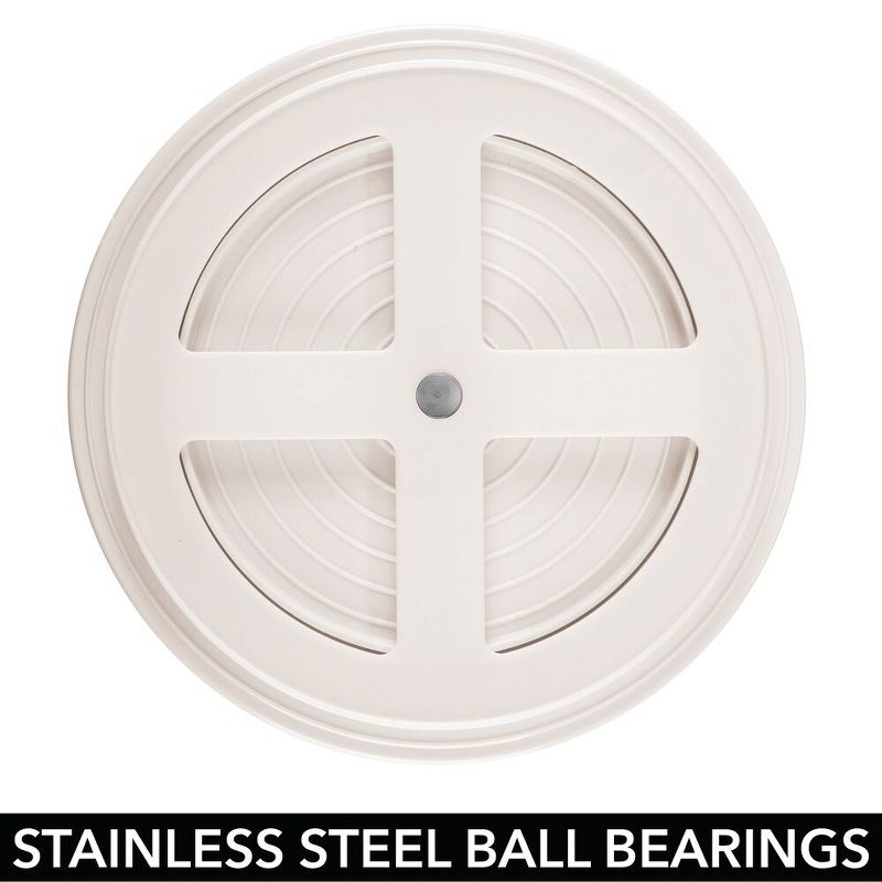 mDesign Plastic Round Lazy Susan Rotating Storage Turntable, 2 Pack - Cream