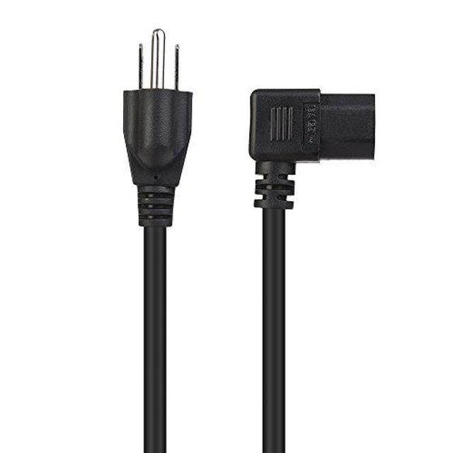 Cable Matters 2-Pack 16 AWG Right Angle Power Cord (Power Cable) 6 Feet (NEMA 5-15P to Angled IEC C13)