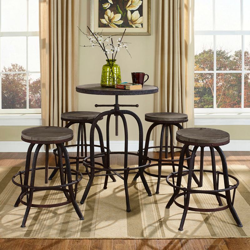 Set of 4 Collect Barstool Brown - Modway