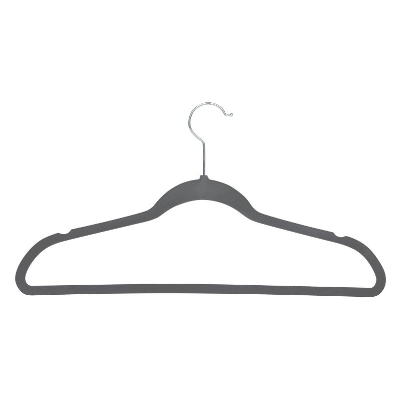 Simplify 10pc Super Slim Velvet Huggable Hangers Gray