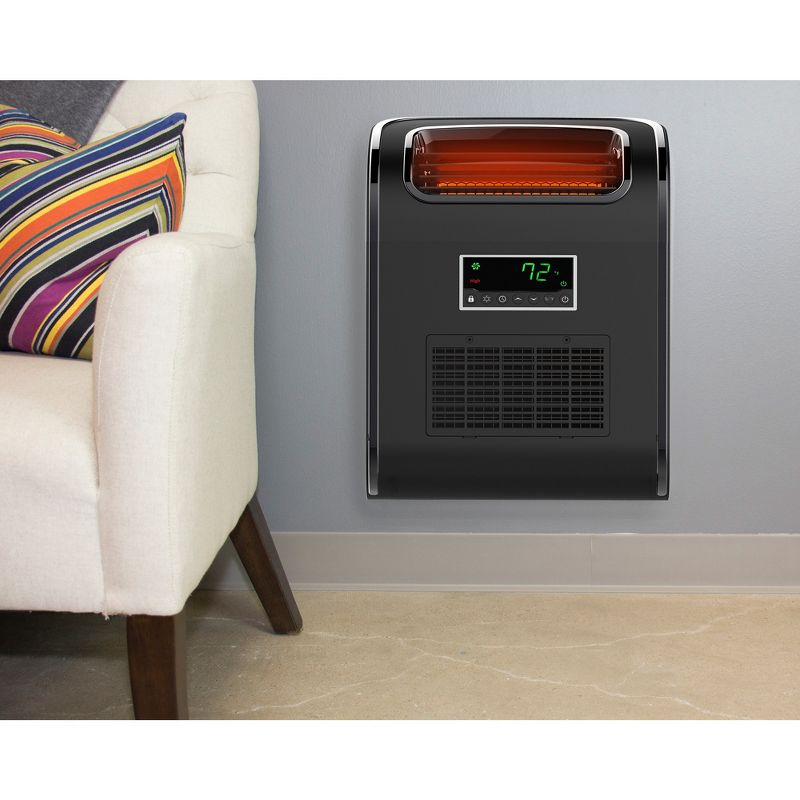 Lifesmart HT1153L Slimline Wall Huggable 1500 Watt Infrared Quartz Single Room Space Heater