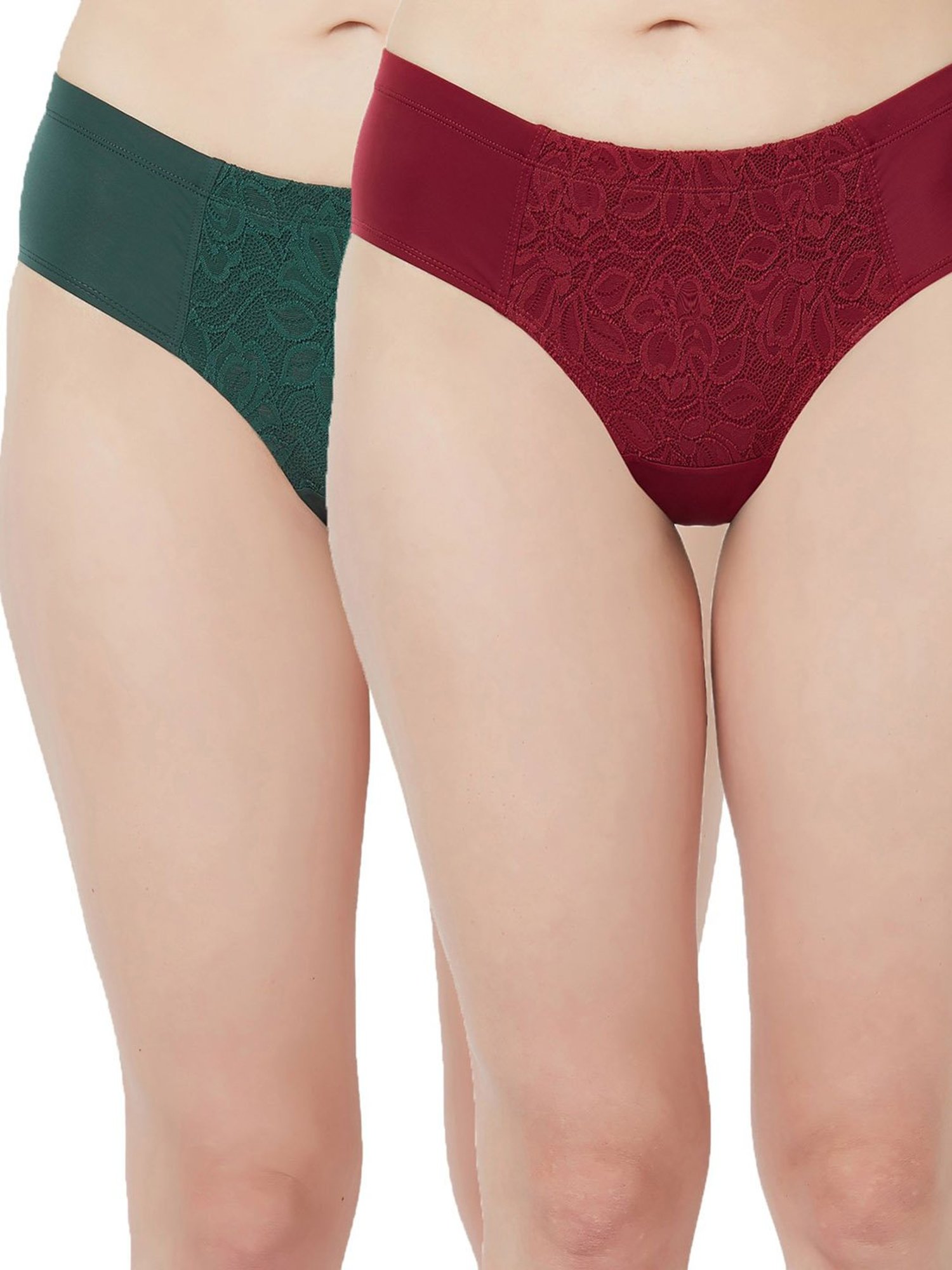 Soie Red & Green Lace Hipster Panty (Pack of 2)