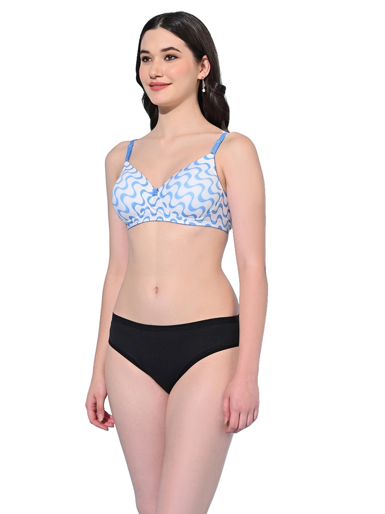 mod & shy Pink Self Pattern Lingerie Set