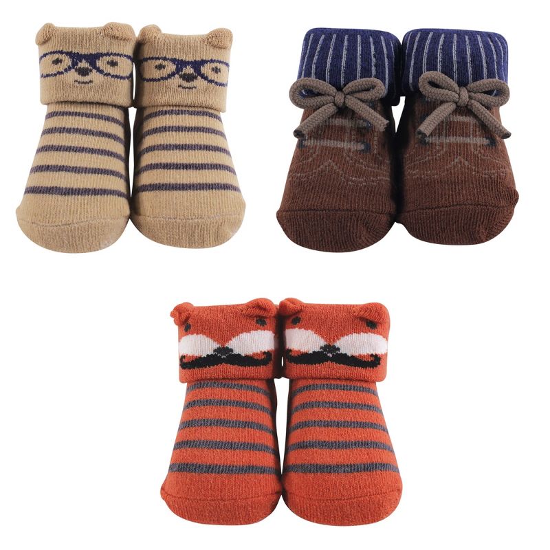 Hudson Baby Infant Boy Socks Boxed Giftset, Handsome Fox, One Size