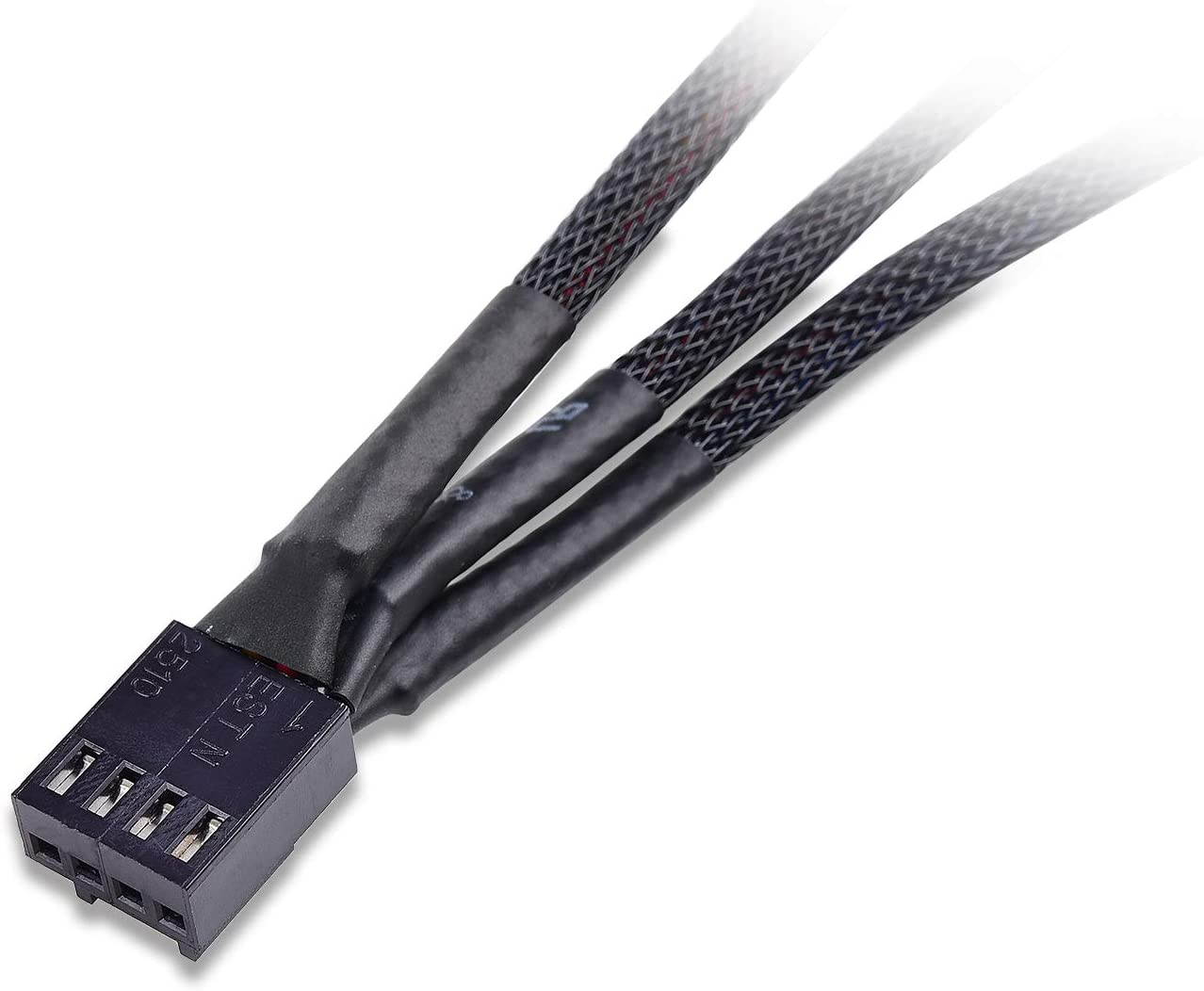 2-Pack 3 Way 4 Pin PWM Fan Splitter Cable - 12 Inches