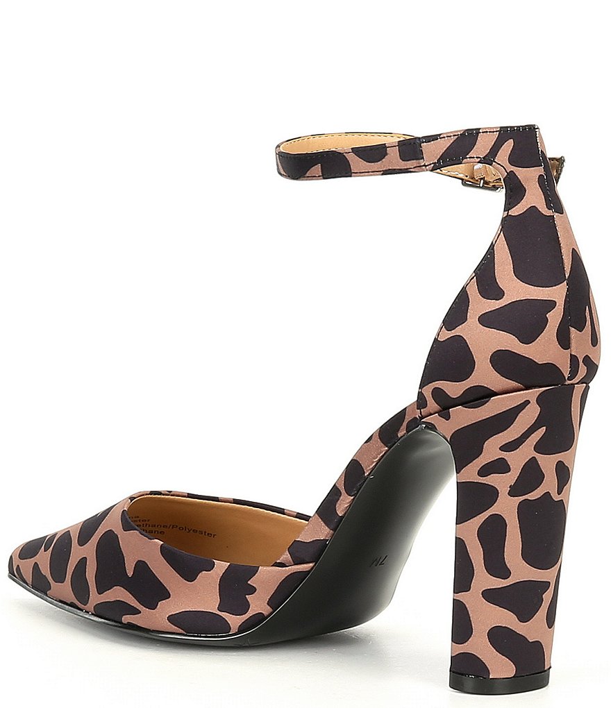Gibson & Latimer Penny Giraffe Print Block Heel Pumps