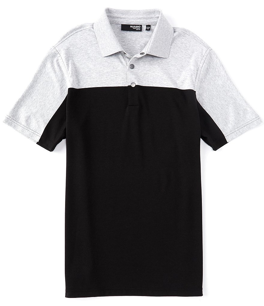 Murano Liquid Luxury Slim-Fit Color Block Short-Sleeve Polo Shirt