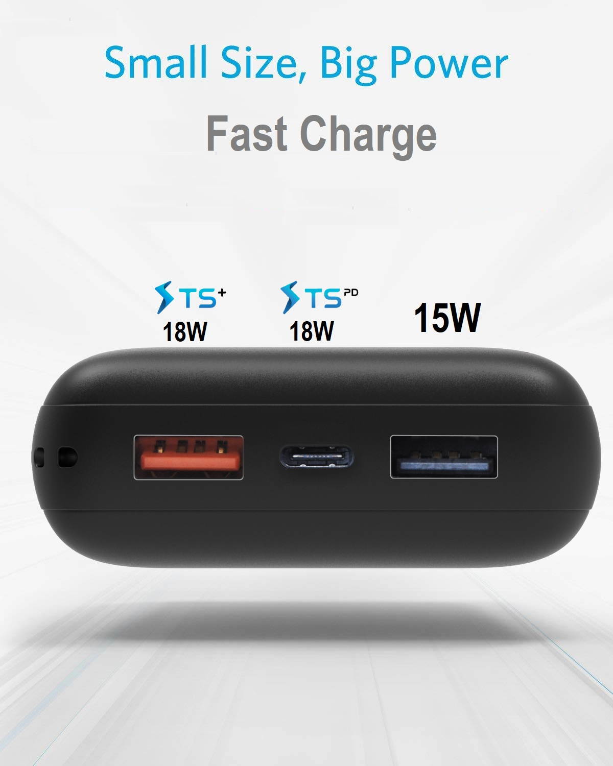 Techsmarter 20,000mAh PD USB C Portable Charger (18W), High-Capacity Power Delivery Power Bank Compatible with iPhone 11/X/XS/XR/8, Samsung S8/S9/S10, iPad and More