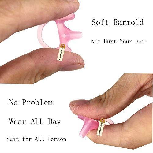 Replacement Earmold Earbud Left and Right Ear for Two Way Radio Acoustic Coil Tube Earpiece Open Ear Insert Earmould Earbuds Pink Medium Soft Silicone Material 10 Pairs