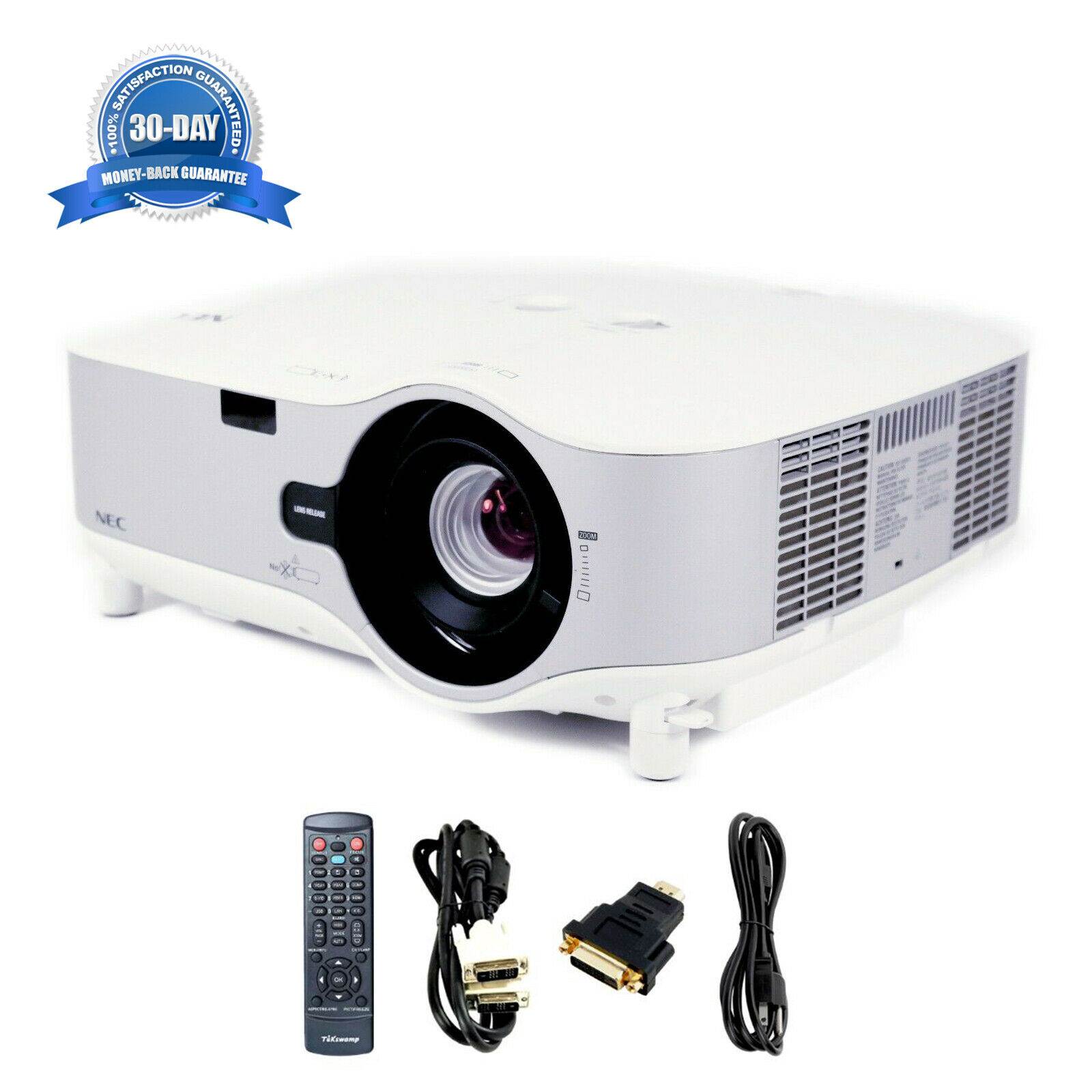 NEC NP3250W 3LCD Projector 4000 ANSI Lumens 1280 x 800 HD HDMI-adapter Home Theater Professional Streaming with Accessories bundle
