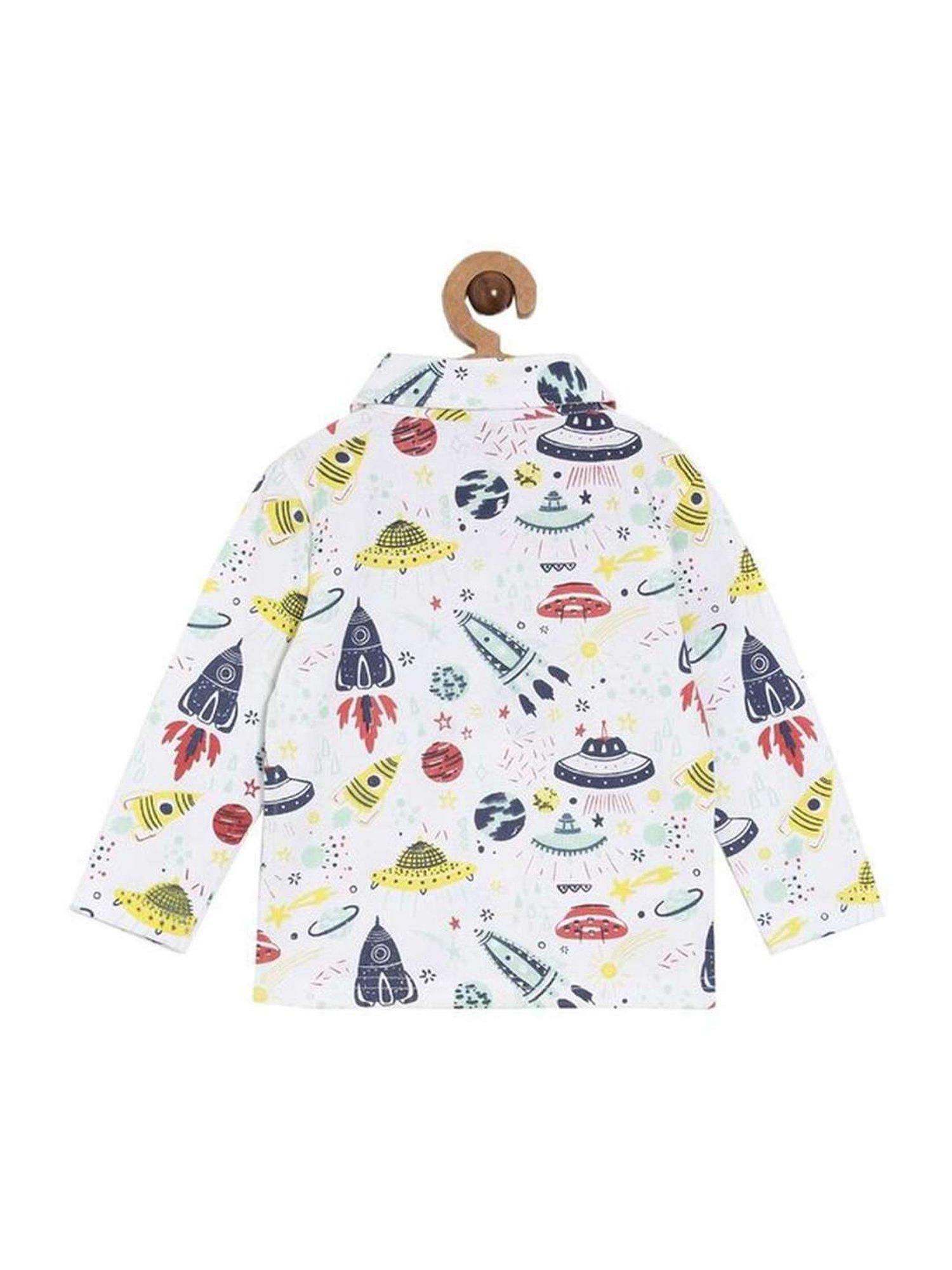 The Mom Store Boys Multicolor Cotton Printed Full Sleeves Shirt Set