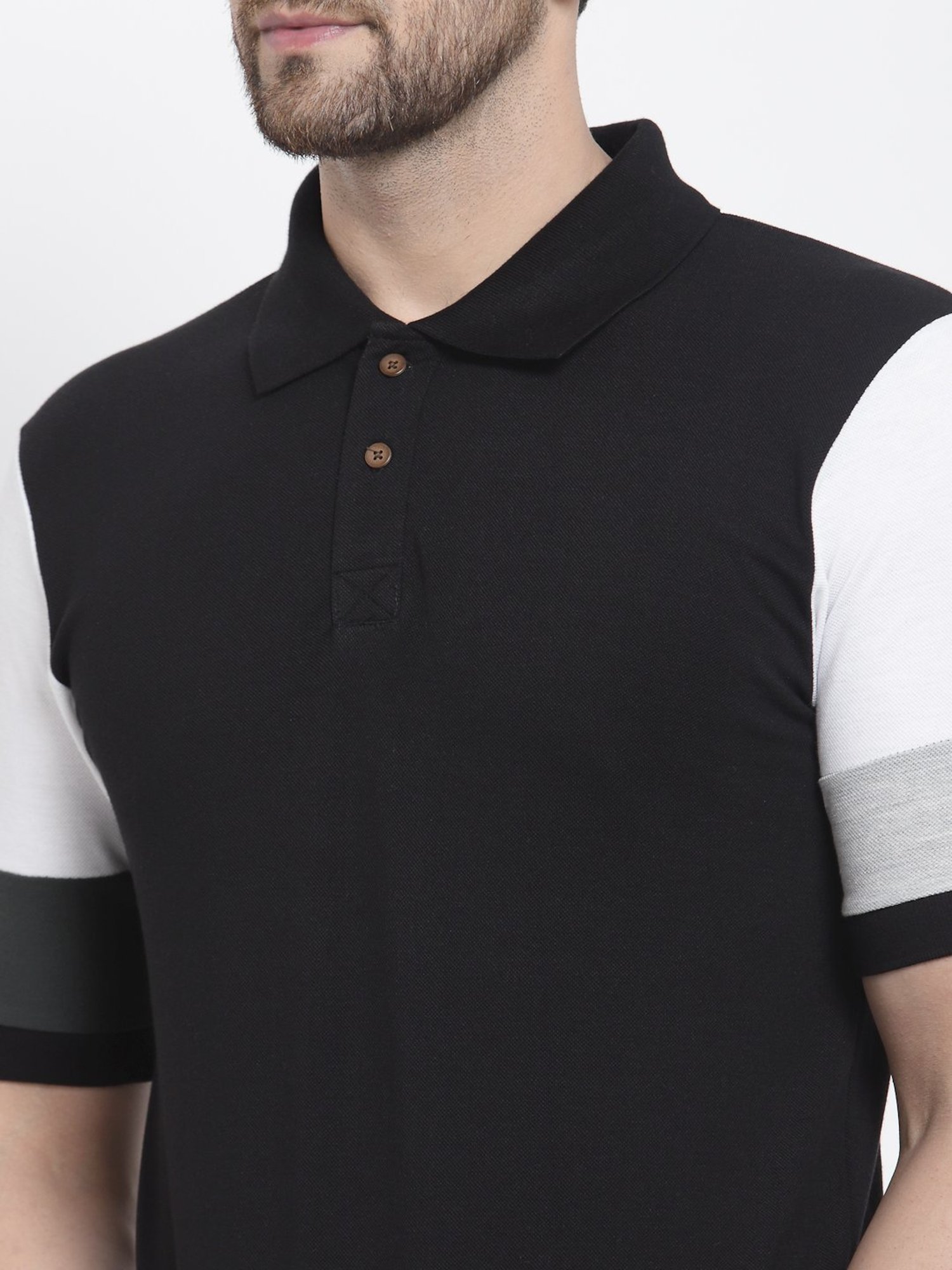 Kalt Multicolor Cotton Regular Fit Colour Block Polo T-Shirt