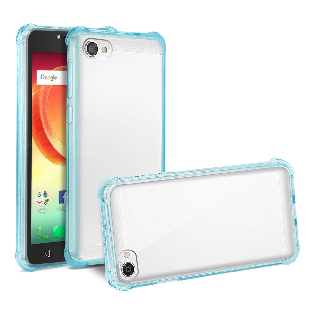 Reiko Alcatel Crave Clear Bumper Case With Air Cushion Protection In Clear Navy