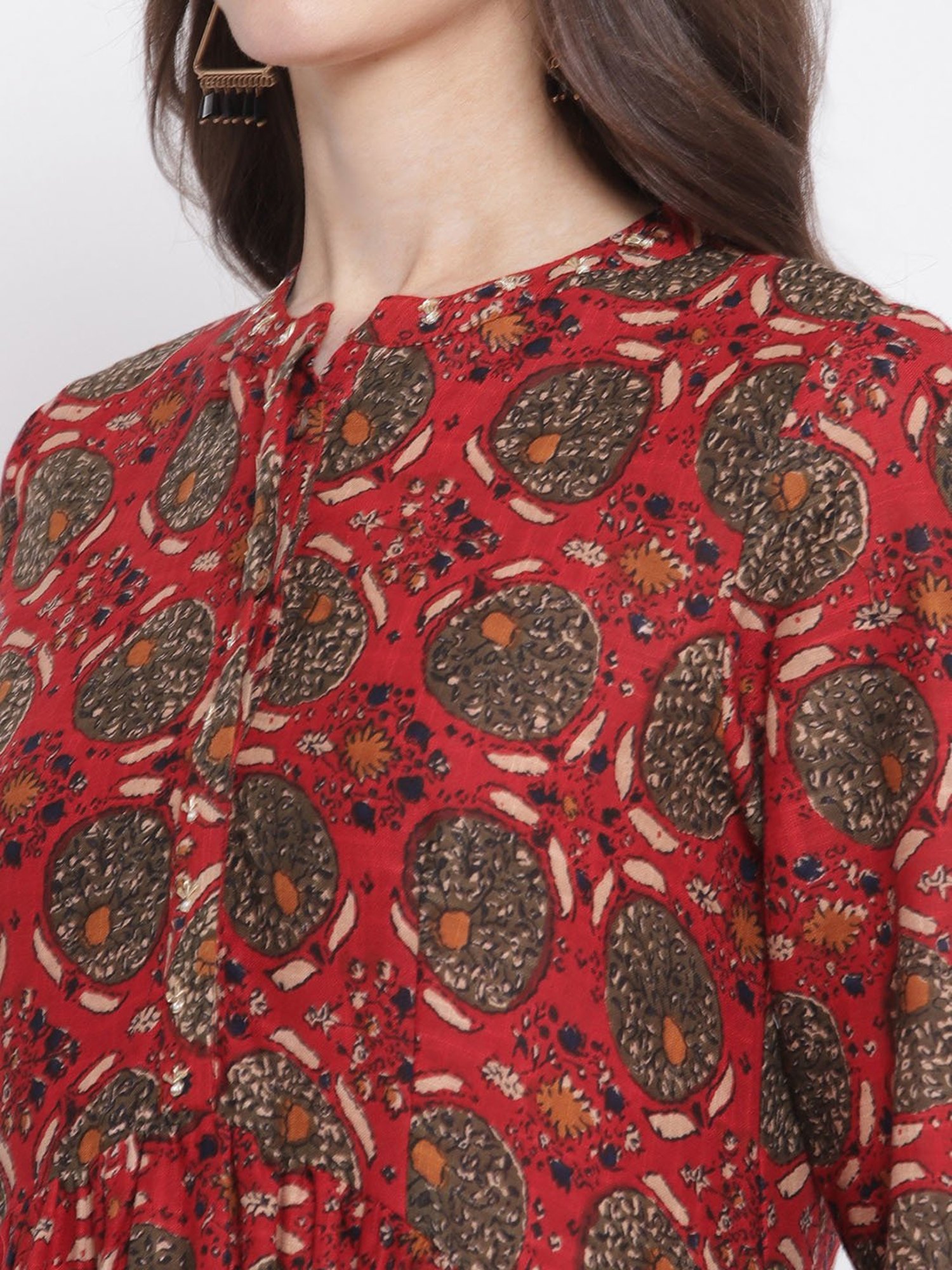 Fusion Beats Light Grey Embroidered A Line Kurta