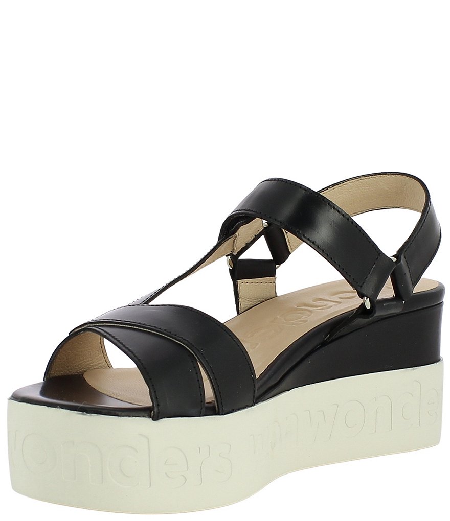 Wonders Mia Leather Lightweight Platform Wedge Sandals