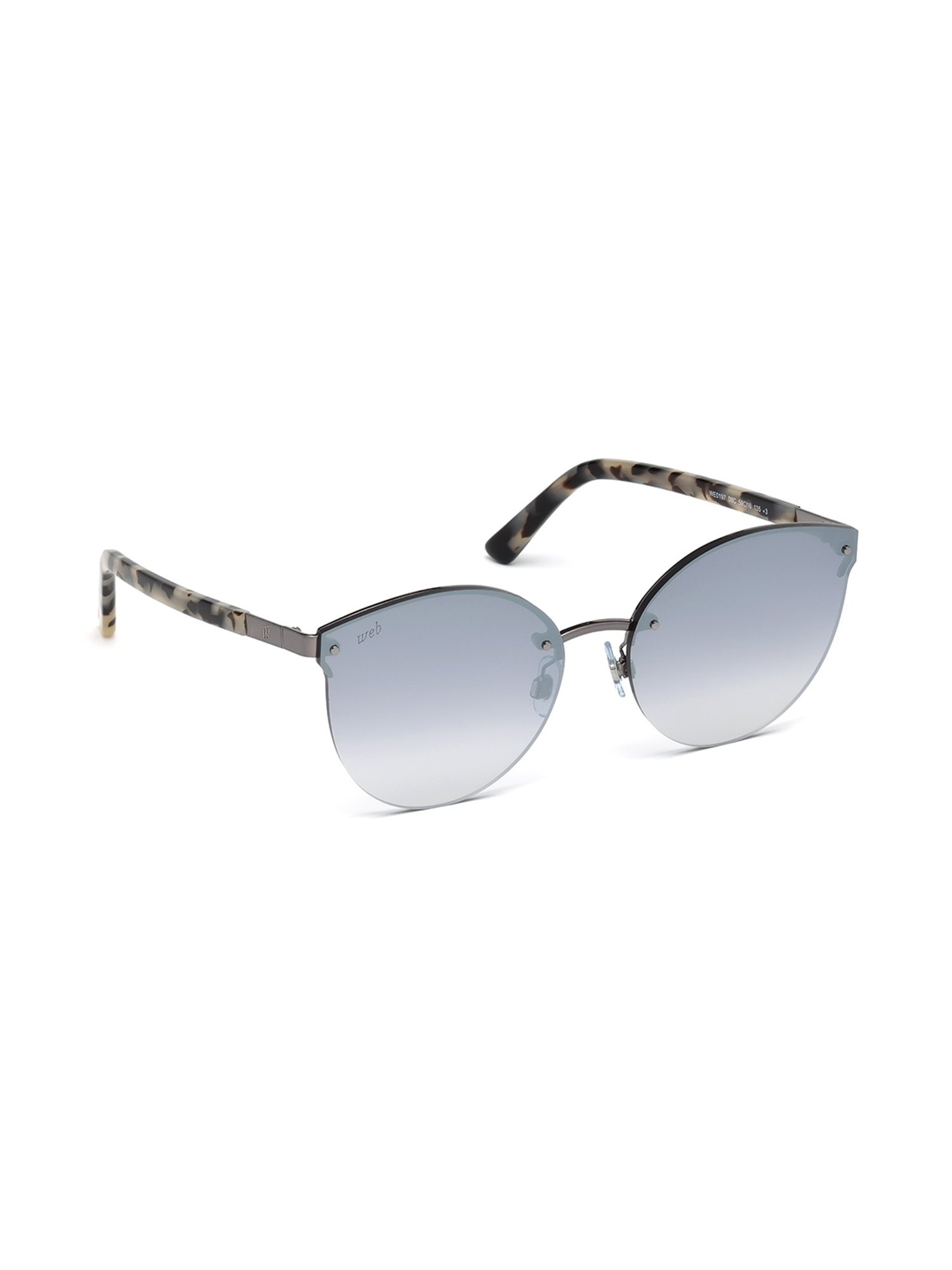 WEB EYEWEAR Grey Oval Sunglasses Designed in Italy