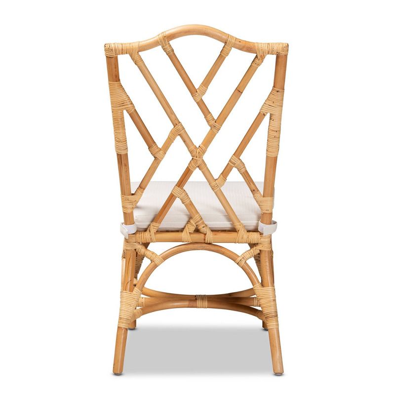 Sonia Rattan Chair Natural/White - Baxton Studio