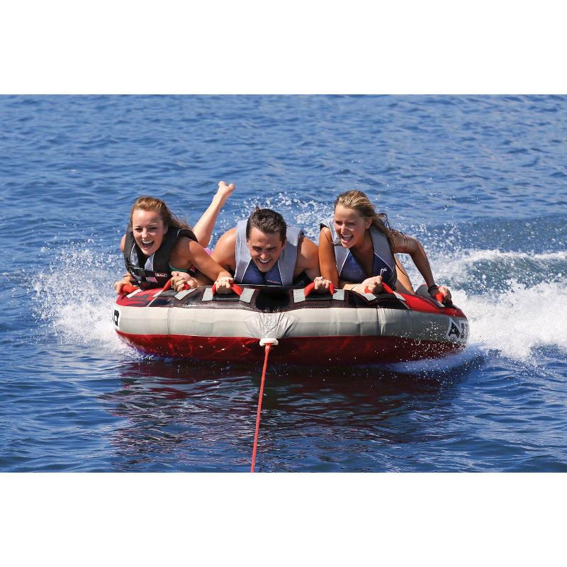 AIRHEAD AHGF-3 G-Force 3 Triple Rider Inflatable Towable Boating Lake Performance Tube with Speed Safety Valve, Tow Point, and Handles