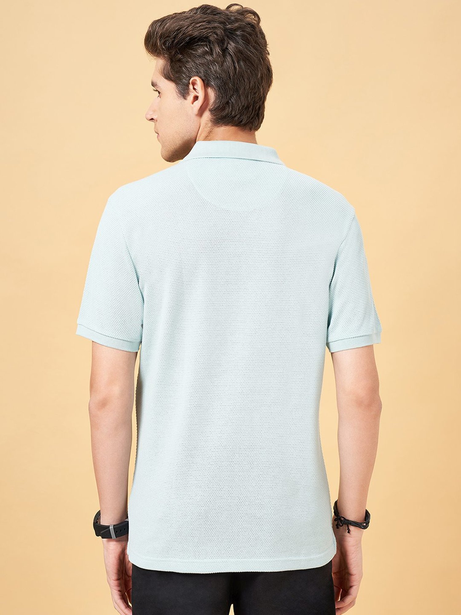 Byford by Pantaloons Green Tea Cotton Slim Fit Polo T-Shirt