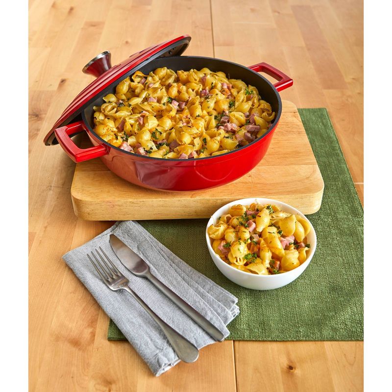 Imusa 4qt Red Cast Aluminum Arrocera with Lid