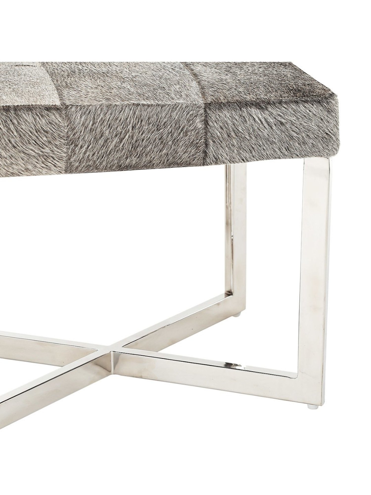 Home4U Sumner Textured Grey Stainless Steel Single Seater Bench