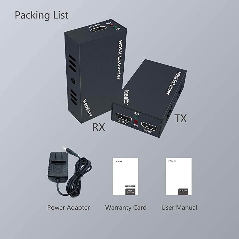 Extender with Loop Out Option 164ft Extend Transmission1080P60Hz3D Over Cat5eCat6Cat7 High Compatibility and POC Function