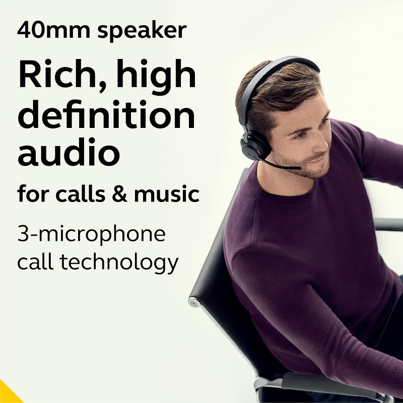 Jabra Evolve2 65 USB-A MS Mono with Charging Stand - Black Wireless Headset / Music Headphones