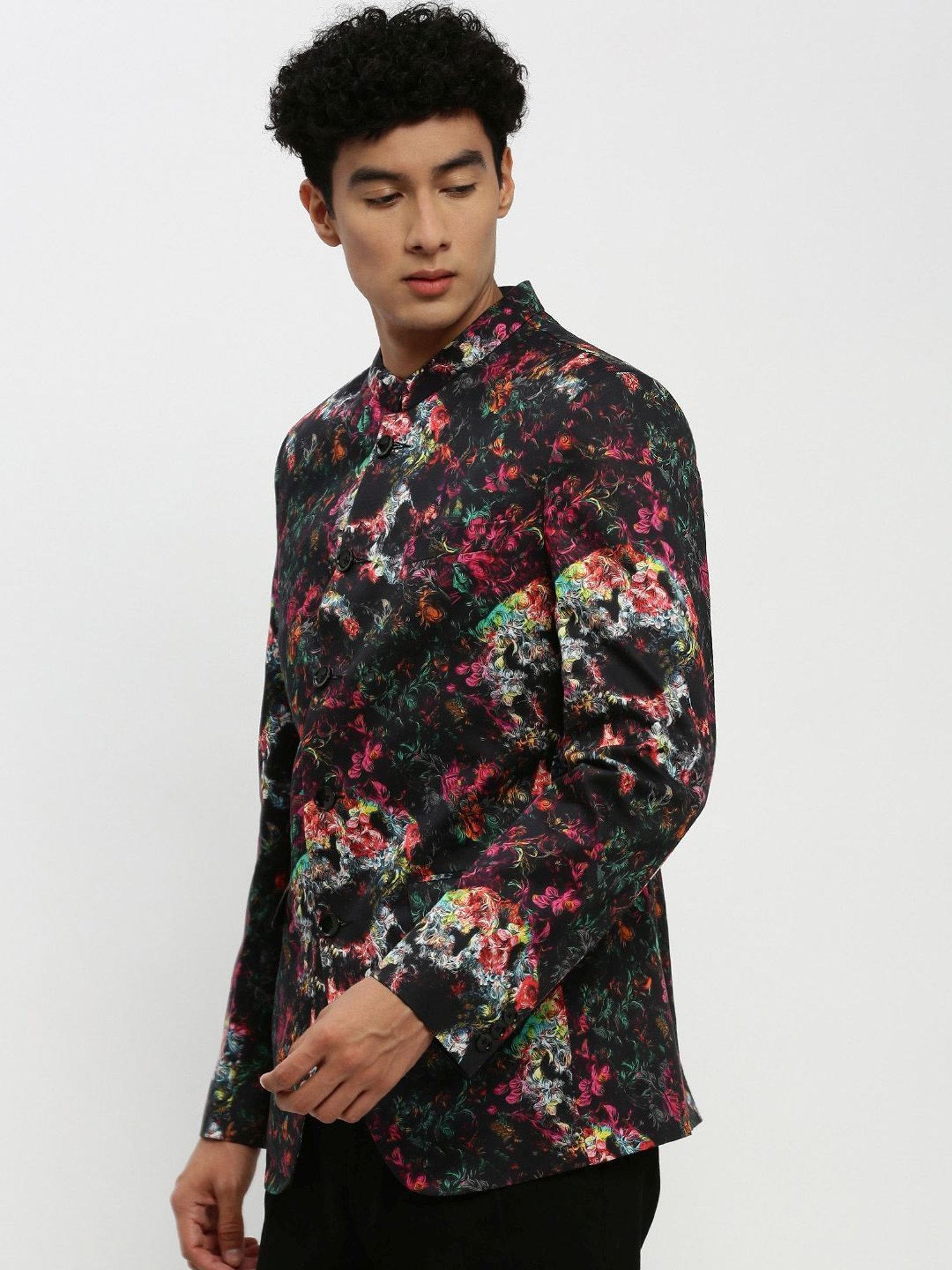 SHOWOFF Multicoloured Slim Fit Printed Blazer