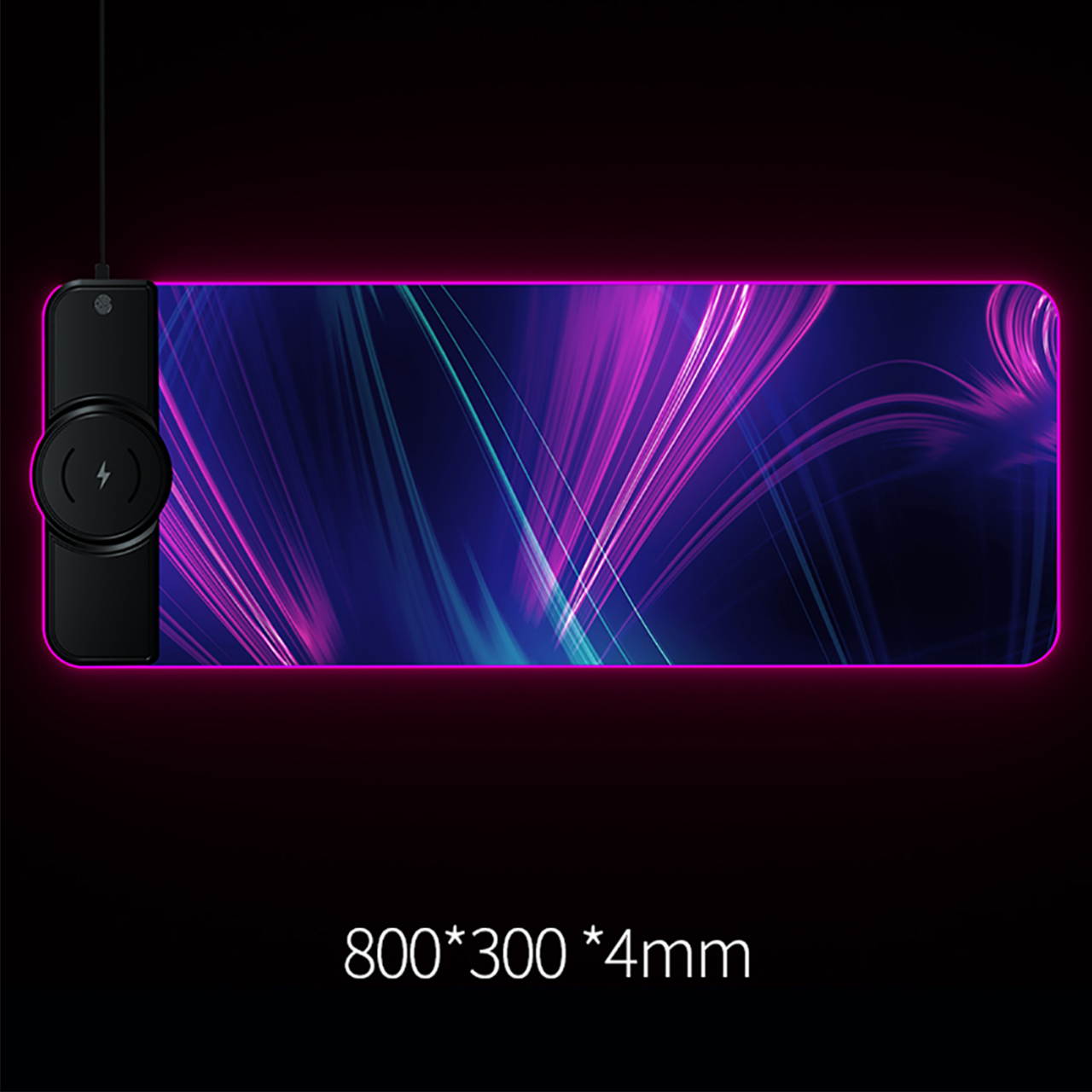 BONOLA 10W Wireless Charger Extended RGB Mouse Pad, Non-Slip Rubber Base 4mm Ultra Thick for Samsung Galaxy S10/S9/S8 Plus Note 9/8 iPhone 8/X/XR/XS/11/11 Pro