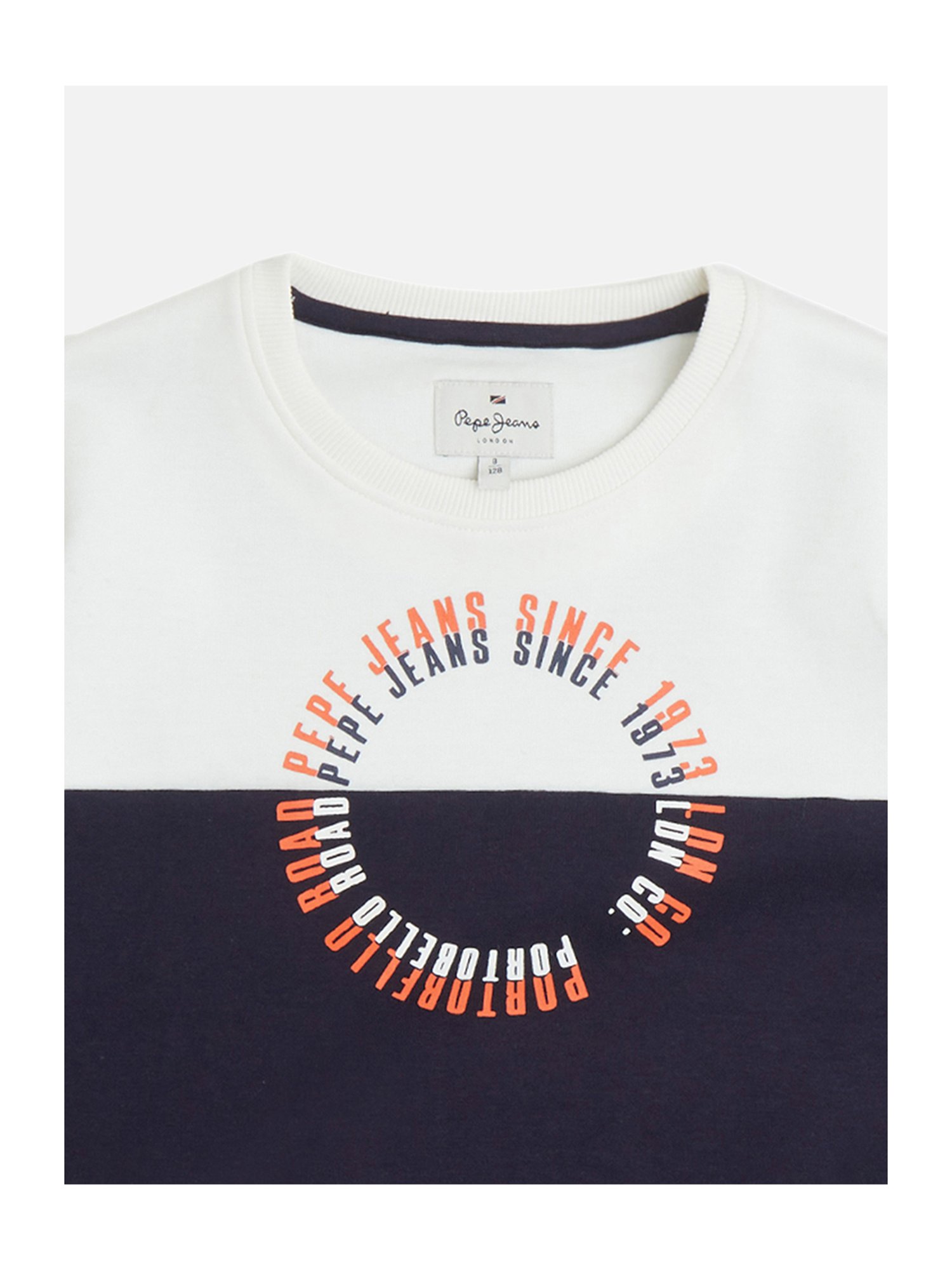 Pepe Jeans Kids Navy Color Block Full Sleeves Sweatshirt