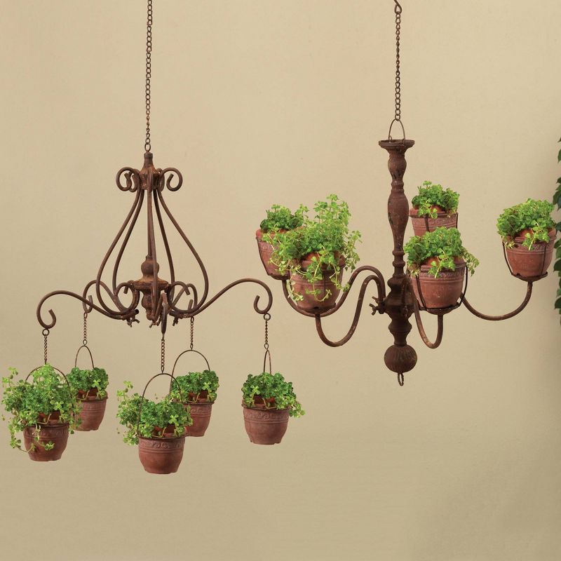 Set of 2 Chandelier Planters Brown - Gerson International