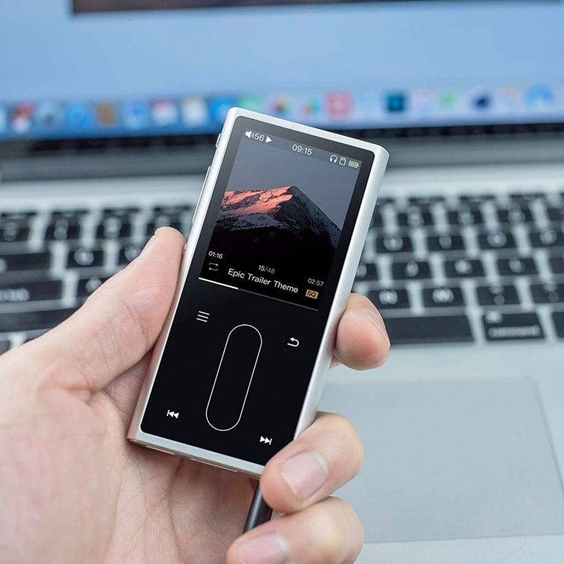 FiiO M3K HiFi Metal Shell MP3 Player with Digital Voice Recorder,24 Hours Playback and Expandable Up to 512GB with Independent Lock & Volume Control,Silver