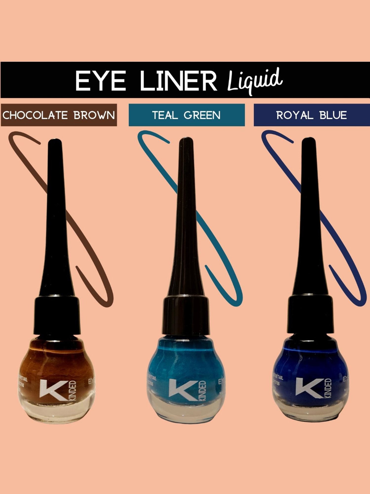 KINDED Liquid Eye Liner Golden Glaze & Greyish Silver Combo