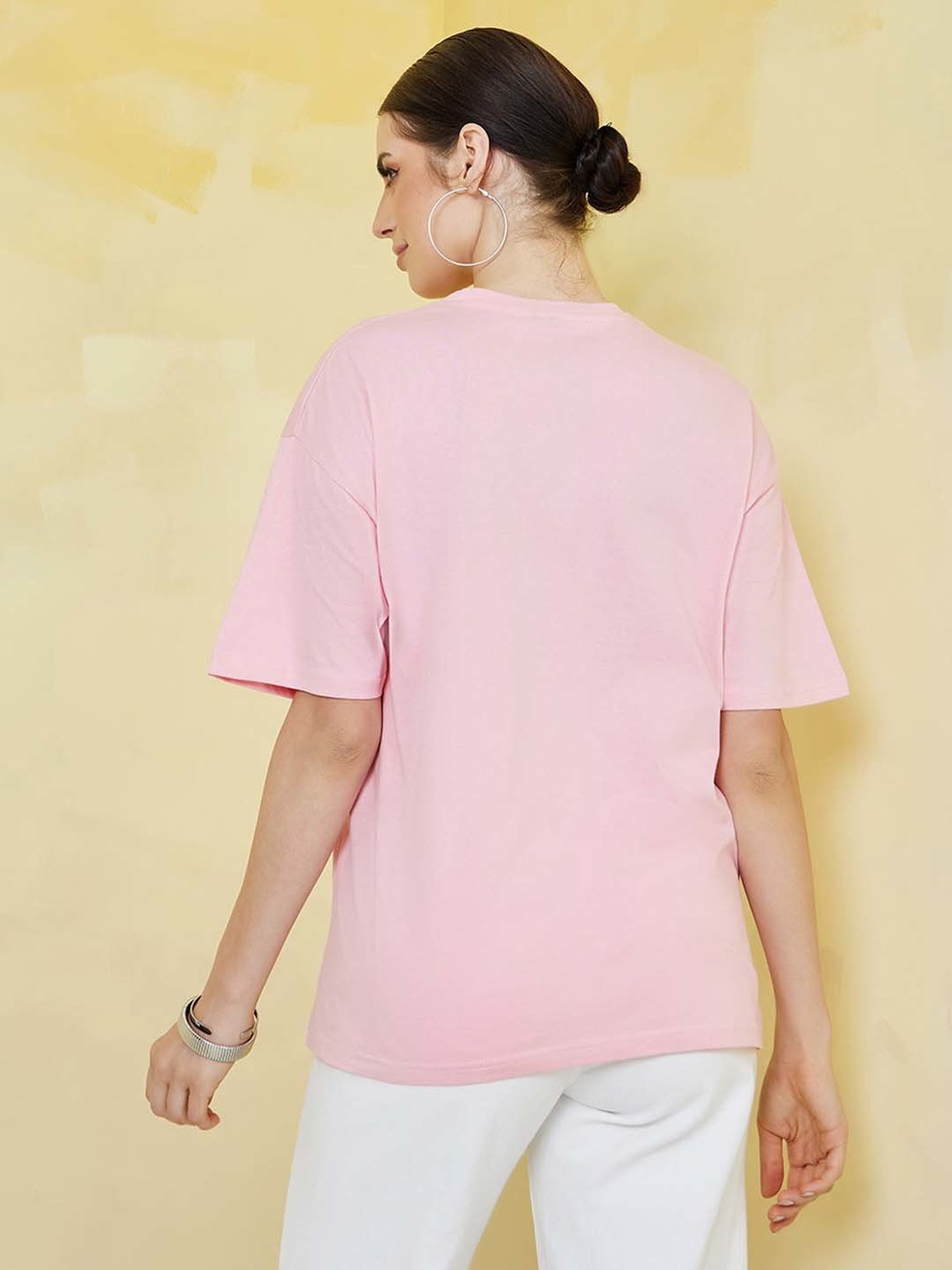 Styli Oversized Embroidered Longline T-Shirt