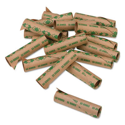 PM Company 65071 Preformed Tubular Coin Wrappers, Dimes, $5, 1000 Wrappers/Carton