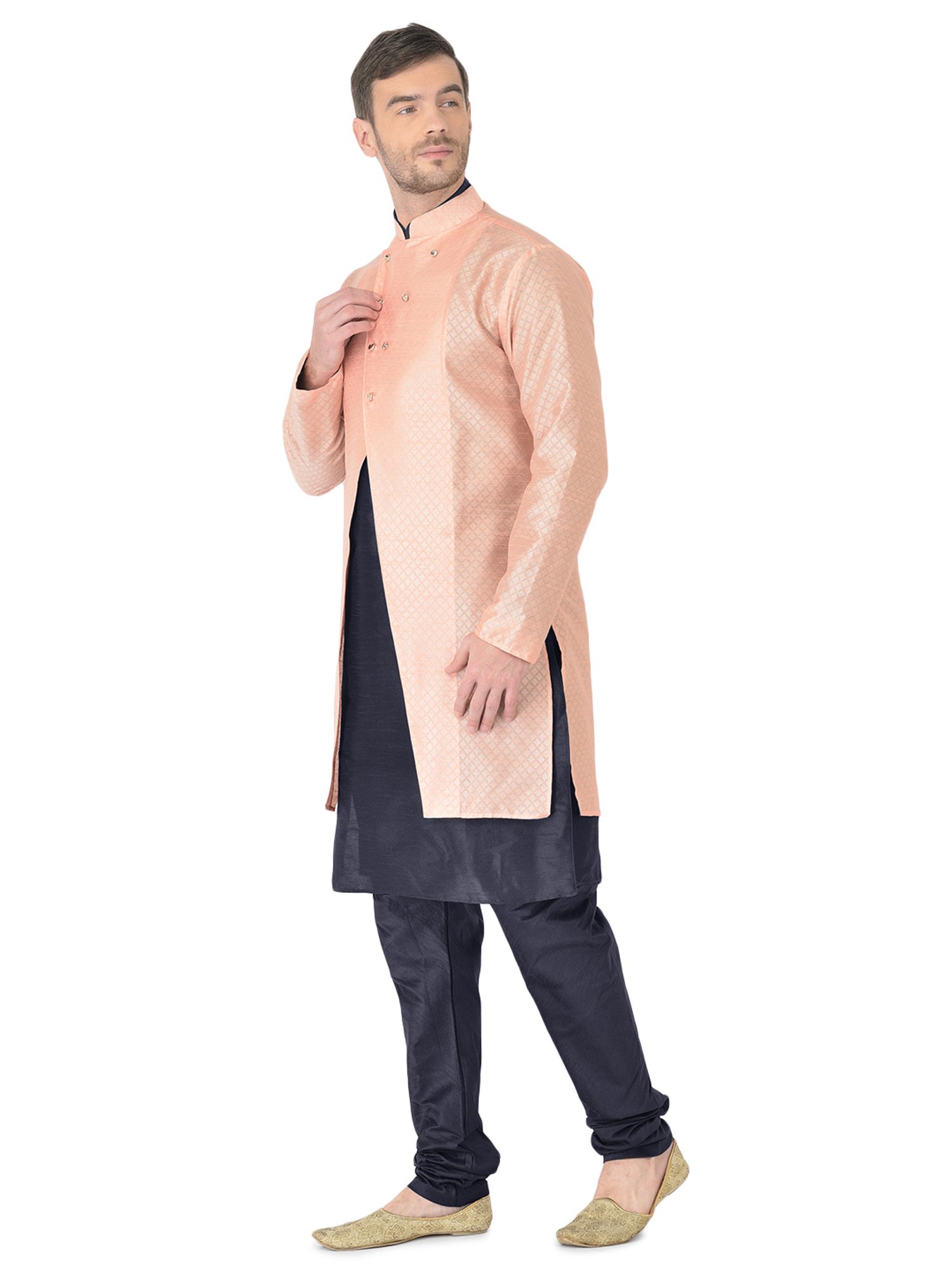 SG RAJASAHAB Multi Regular Fit Self Pattern Kurta Set