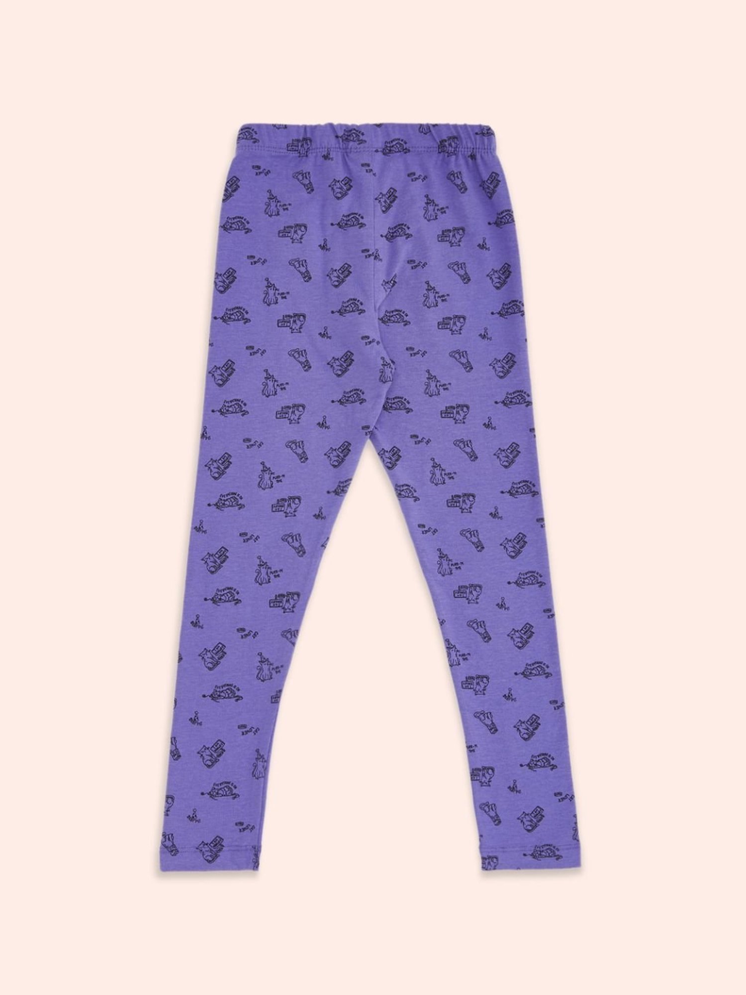 Pantaloons Junior Purple Printed Leggings