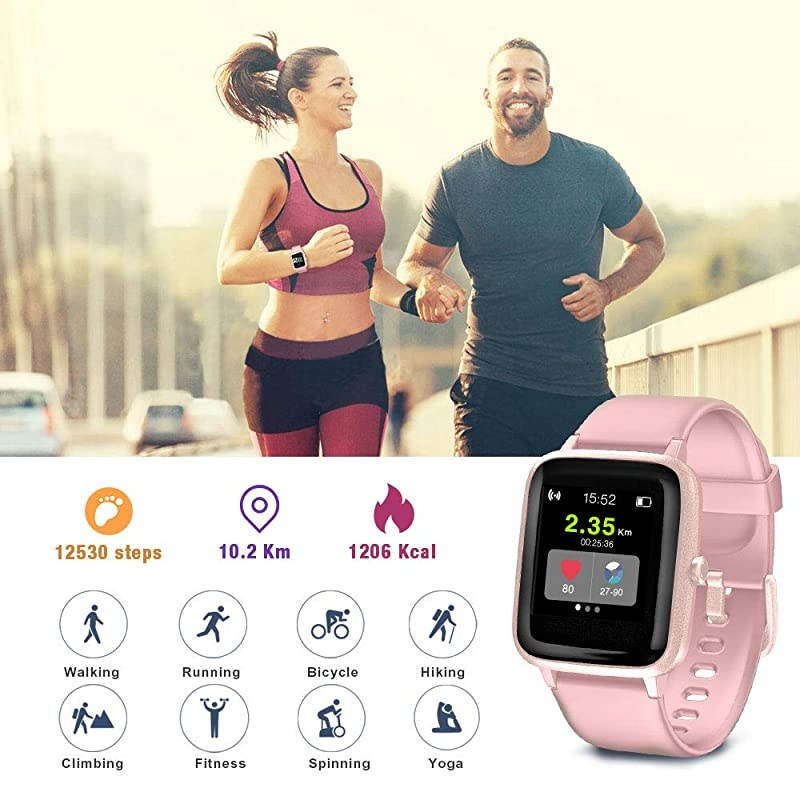 Smart Watch for Android Phones and iOS Phones, All-Day Activity Tracker with Heart Rate Sleep Monitor, 1.3" Full Touch Screen, 5ATM Waterproof Pedometer, Smartwatch for Men Women