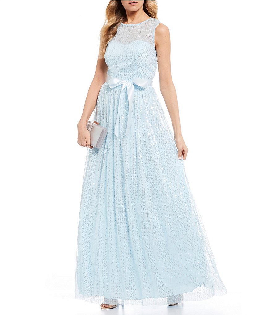 Teeze Me Sleeveless Sequin Tank Ball Gown