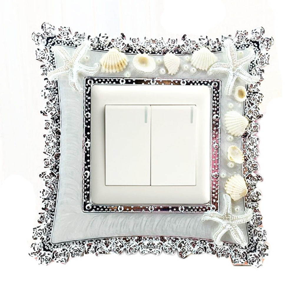 Switch Surrounded Stickers Shell and Resin Switch Sticker Switch Panel Decals for 86 Type Switch(White)