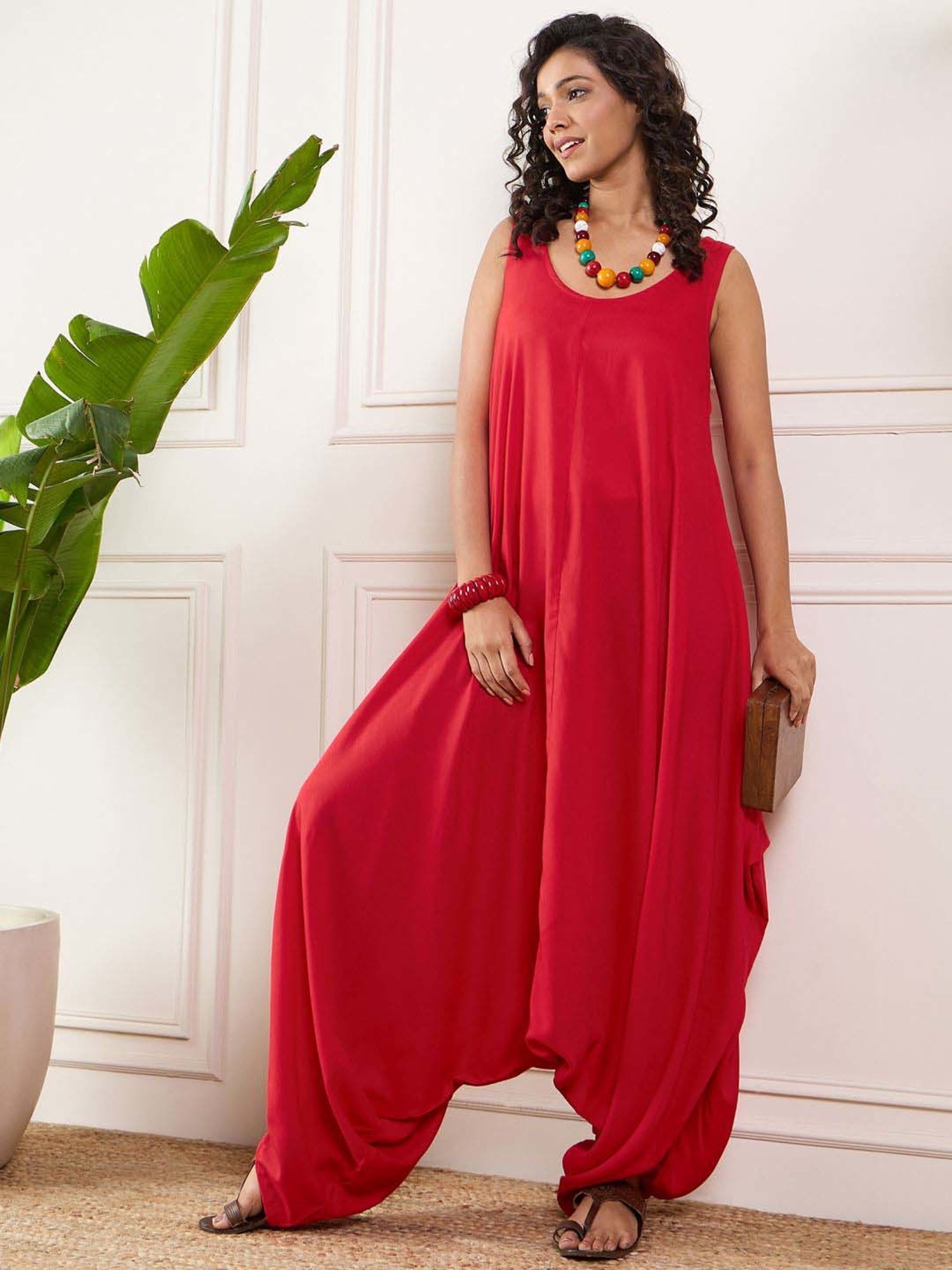 Inweave Red Regular Fit Jumpsuit