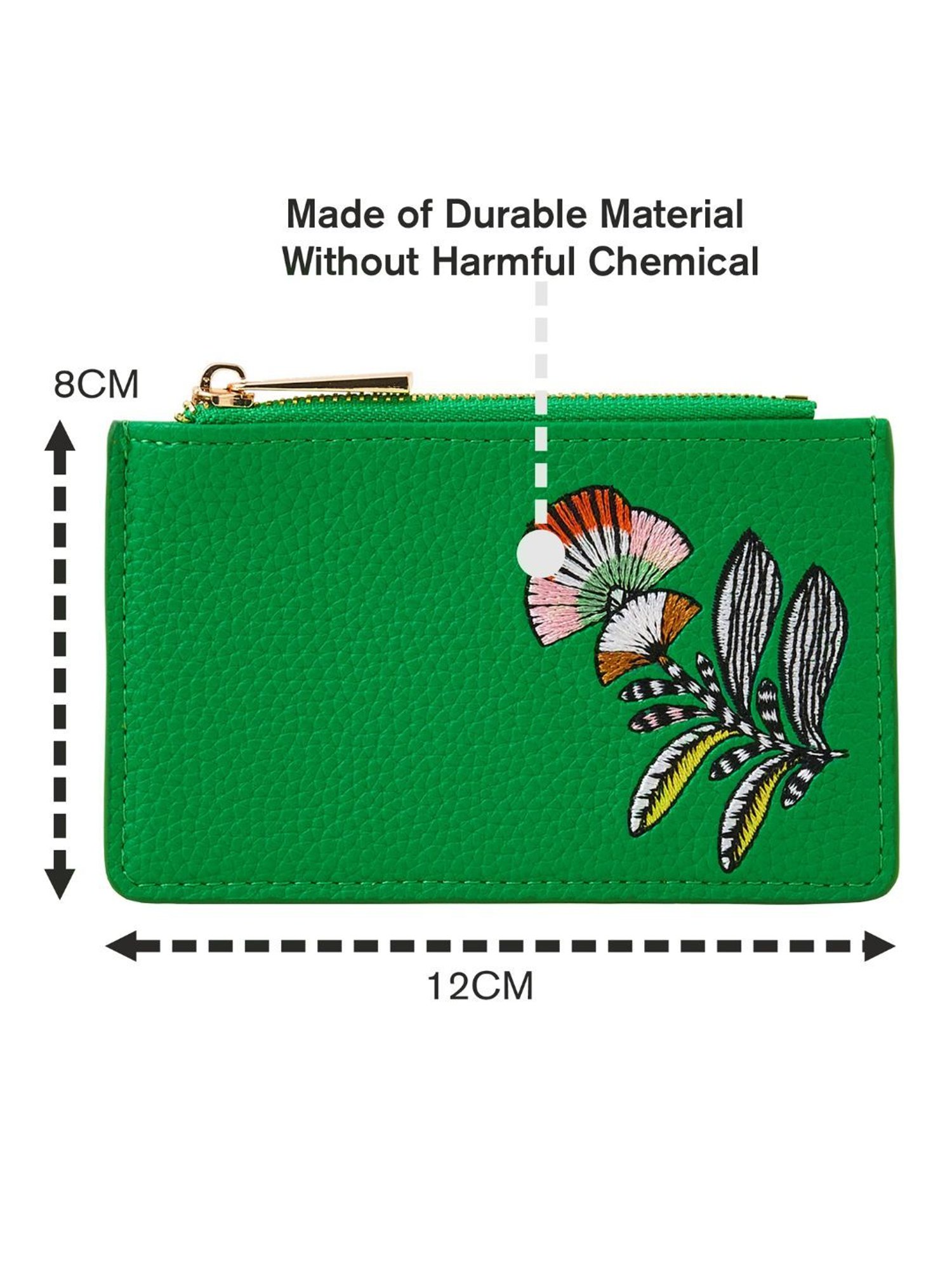 Accessorize London Green Embroidered Card Holder