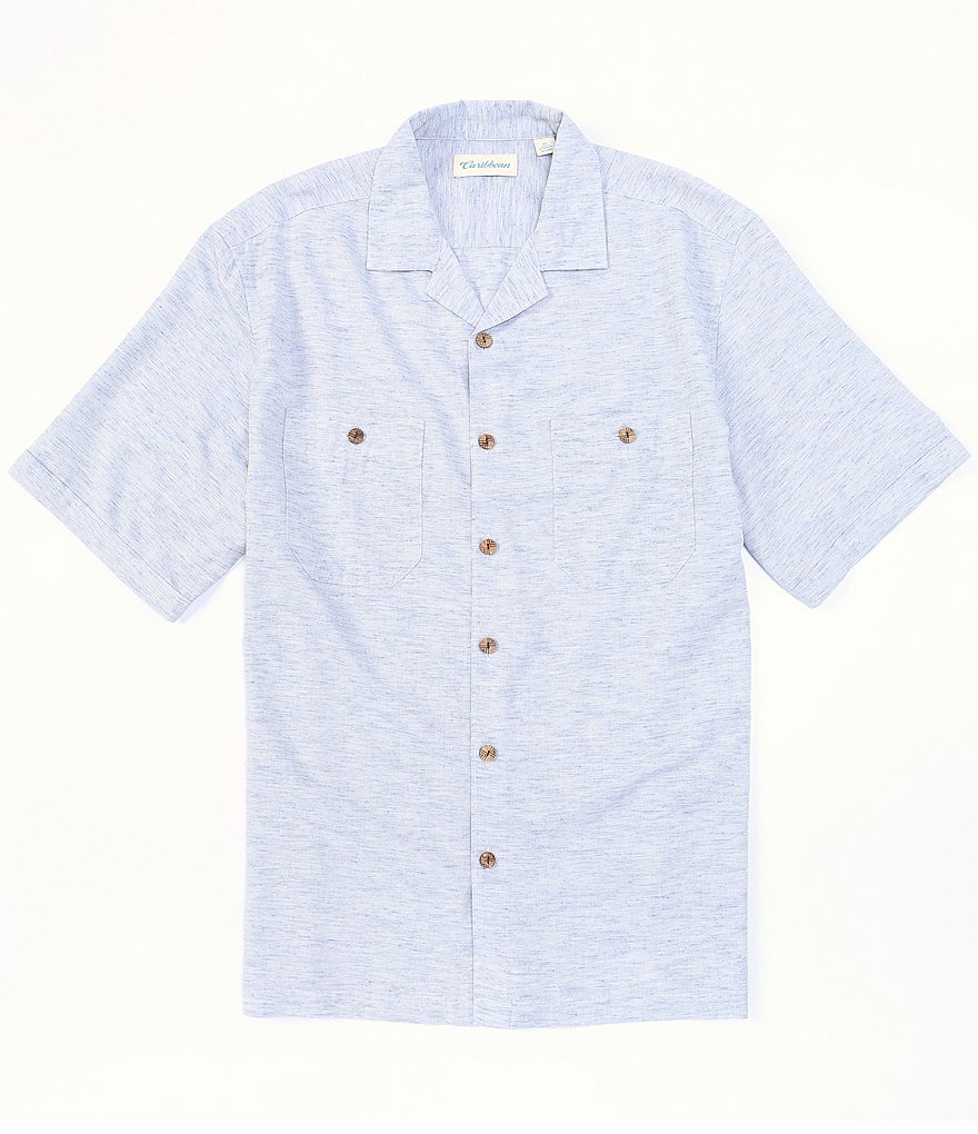 Caribbean Two Pocket Woven Button Front Shirt