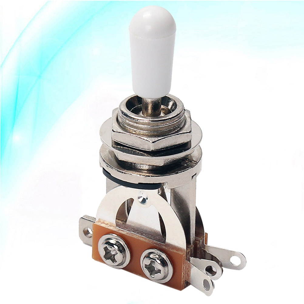 2pcs 3-way Toggle Switch Electric Guitar Pickup Selector Head White Top