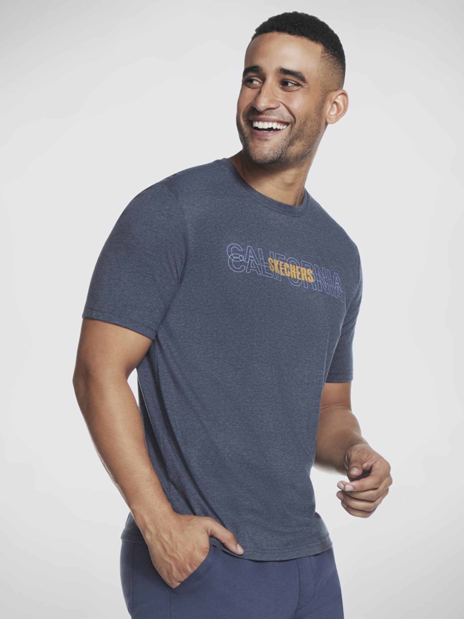 Skechers Grey Relaxed Fit Printed T-Shirt