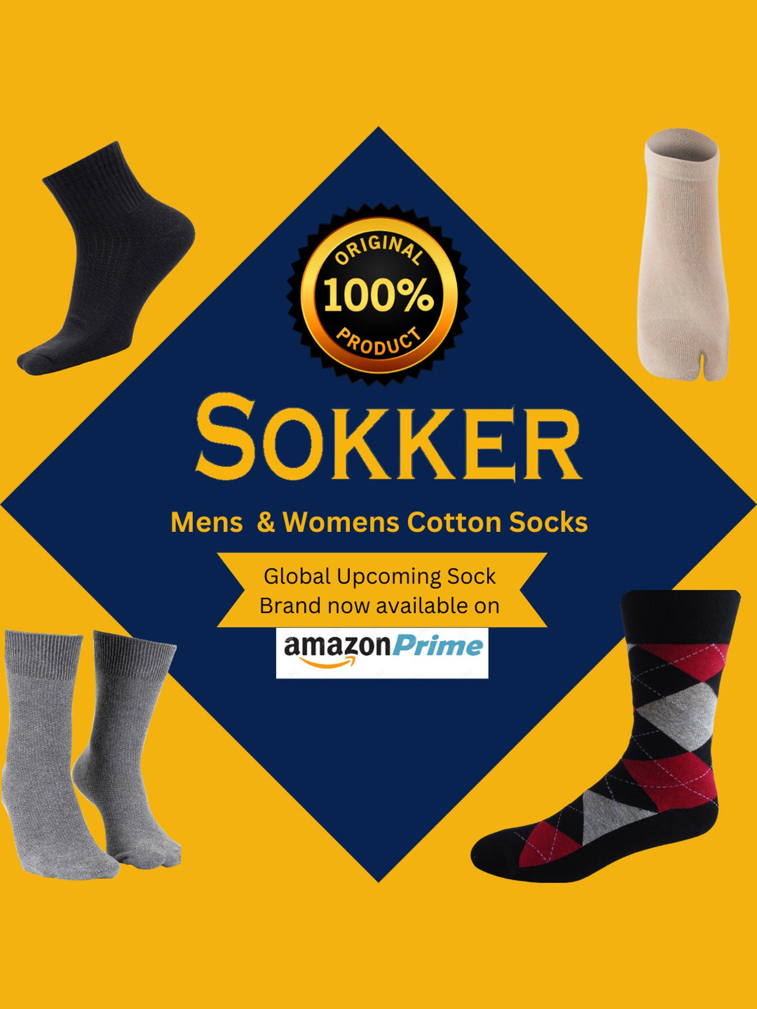 Sokker Multicolor Cotton Checks Socks - Set of 3