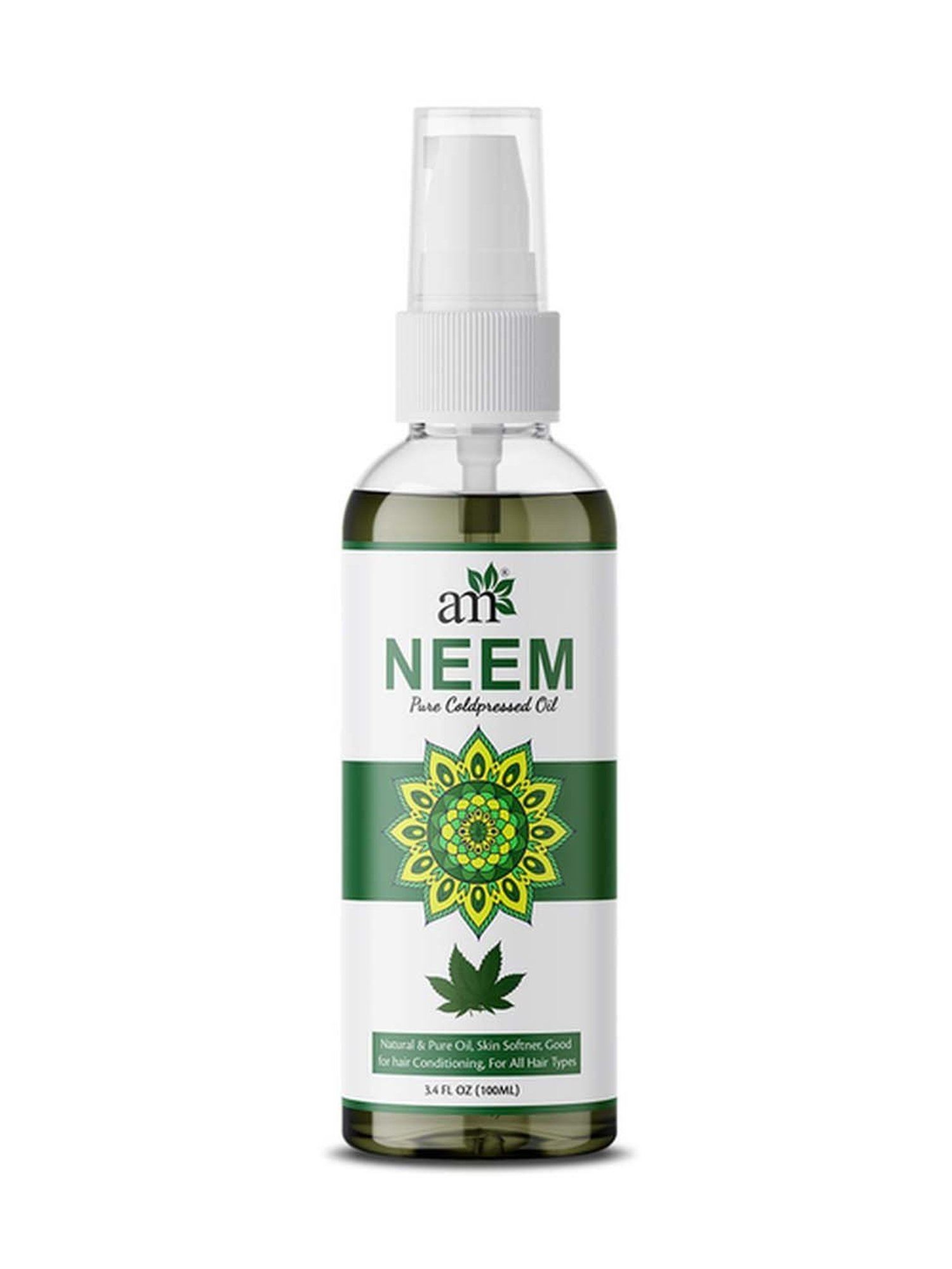 AromaMusk USDA Organic 100% Pure Cold Pressed Neem Oil for Hair Skin & Nails - 100 ml