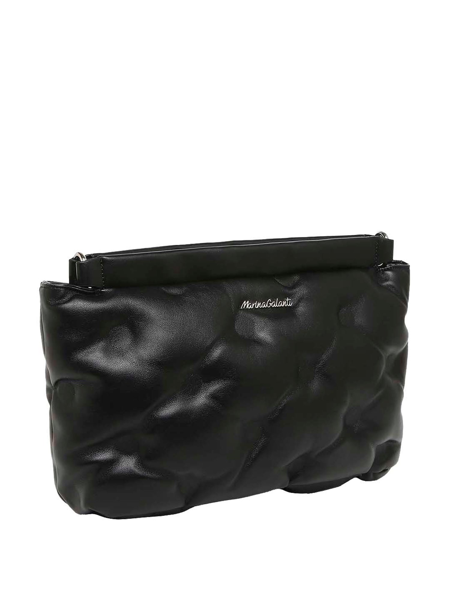 Marina Galanti Black Textured Medium Sling Handbag