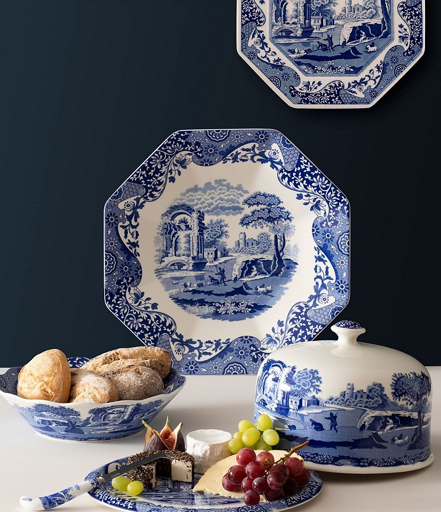 Spode Blue Italian 2-Piece Serving Platter with Dome