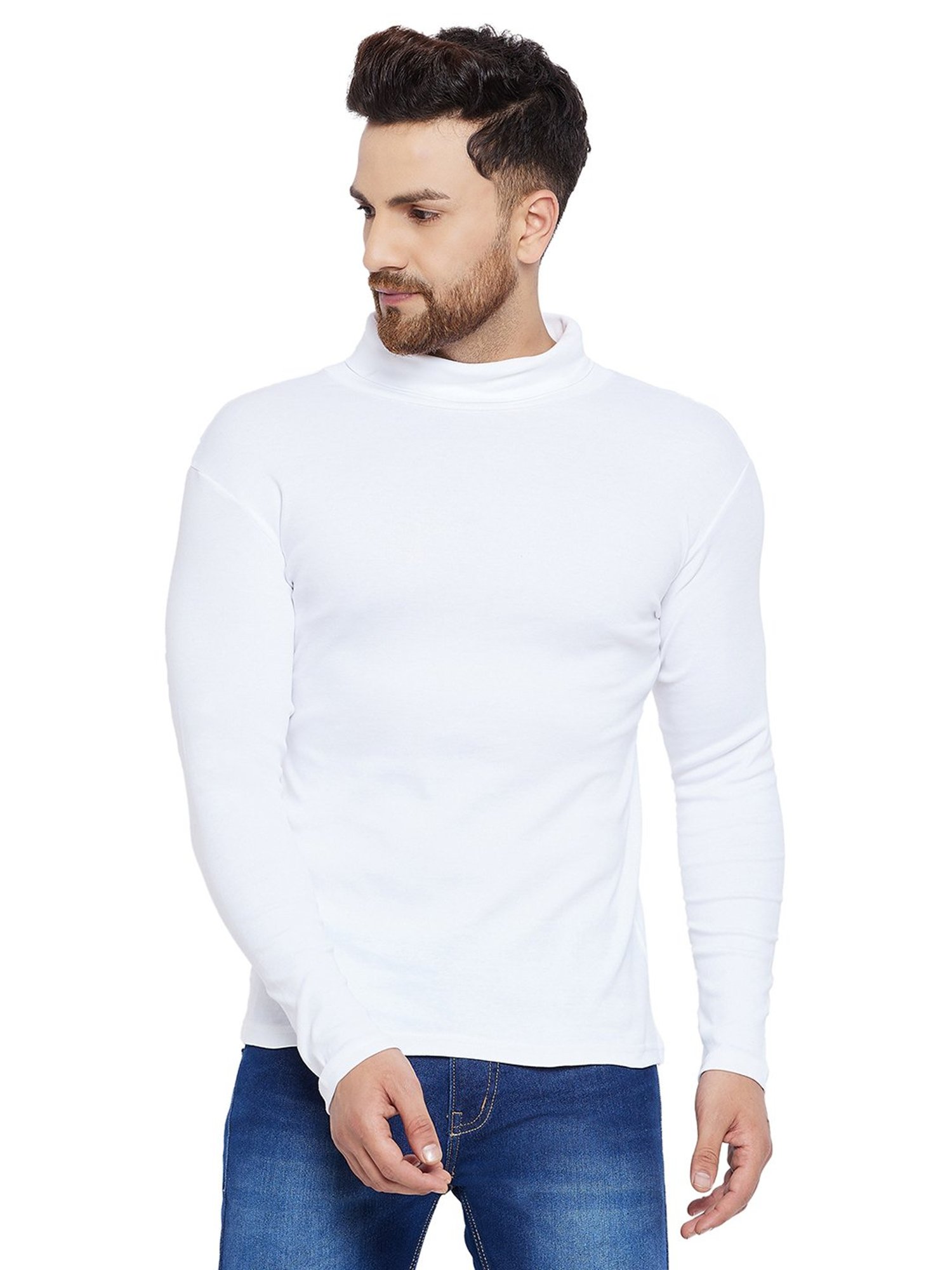 Hypernation White High Neck T-Shirt